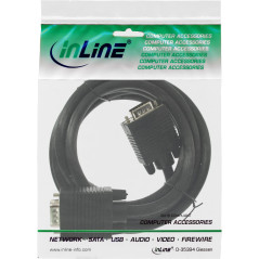 InLine 17805B câble VGA 0,5 m VGA (D-Sub) Noir - Câbles VGA (0,5 m, VGA (D-Sub), VGA (D-Sub), Noir, Male connector / Male connec