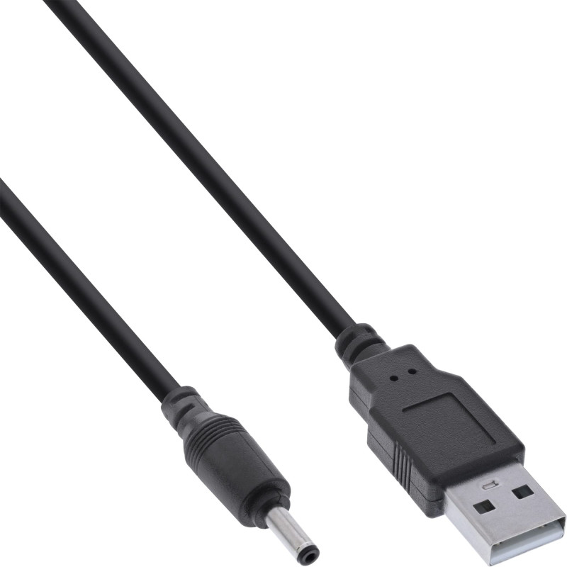 InLine® Câble adaptateur secteur USB CC - Fiche USB A vers fiche DC 3,5 x 1,35 mm - Noir - 2 m InLine® Câble adaptateur secteur USB CC - Fiche USB A vers fiche DC 3,5 x 1,35 mm - Noir - 2 m