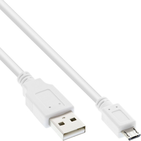 INTOS ELECTRONIC AG InLine 0.5m USB 2.0 A - Micro B câble USB 0,5 m USB A Micro-USB B Blanc - Câbles USB (0,5 m, USB A, Micro-US