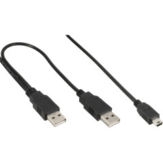InLine 33107X câble USB 1 m Mini-USB B Noir - Câbles USB (1 m, Mini-USB B, 480 Mbit/s, Noir)