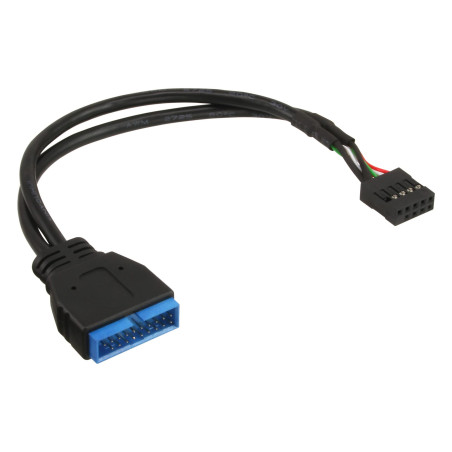 InLine USB 2.0/USB 3.0, 0.3 m câble USB 0,3 m Noir