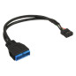 InLine USB 2.0/USB 3.0, 0.3 m câble USB 0,3 m Noir