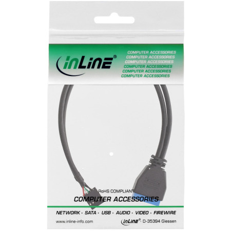 InLine USB 2.0/USB 3.0, 0.3 m câble USB 0,3 m Noir