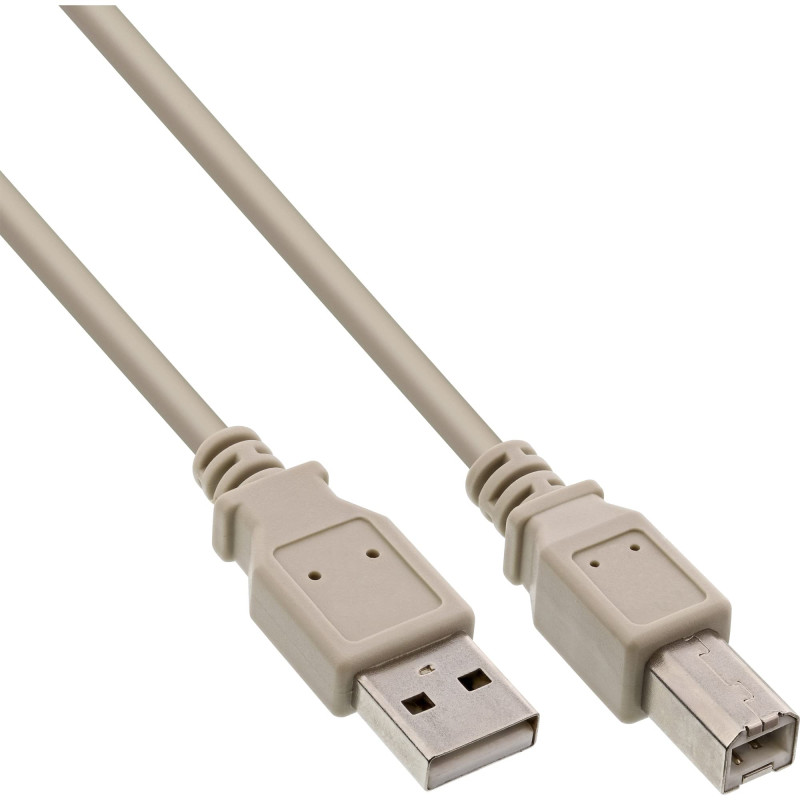 InLine 34550H Câble USB 2.0 AM/BM Contacts dorés 10 m Beige InLine 34550H Câble USB 2.0 AM/BM Contacts dorés 10 m Beige