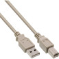 InLine 34550H Câble USB 2.0 AM/BM Contacts dorés 10 m Beige InLine 34550H Câble USB 2.0 AM/BM Contacts dorés 10 m Beige