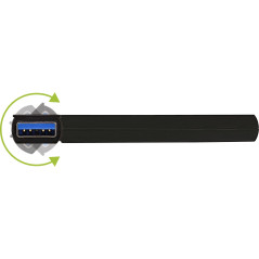 InLine 35391 180 Twist Hub USB 3.0 4 Ports pivotant Noir