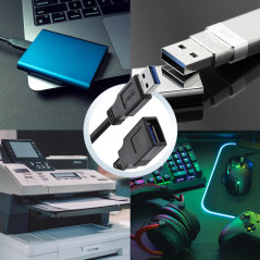 InLine 4043718153725 câble USB 1,5 m USB 3.2 Gen 1 (3.1 Gen 1) USB A Noir