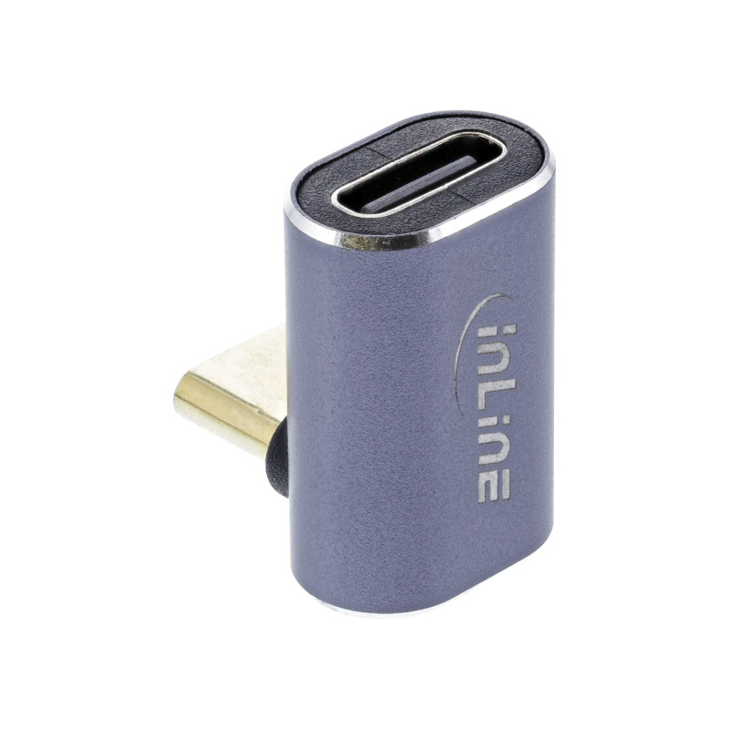 InLine® Adaptateur USB 4 USB Type-C mâle/Femelle coudé Haut/Bas en Aluminium, Gris InLine® Adaptateur USB 4 USB Type-C mâle/Femelle coudé Haut/Bas en Aluminium, Gris