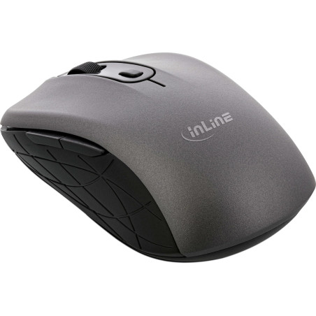 InLine® Souris 3 en 1 Bluetooth + 2 x 2,4 GHz sans Fil 5 Touches Optique Gris/Noir