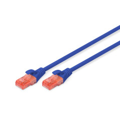 DIGITUS Câble LAN Cat 6-10m - RJ45 Câble réseau - UTP non blindé - Compatible Cat-6A & Cat-5e - Bleu