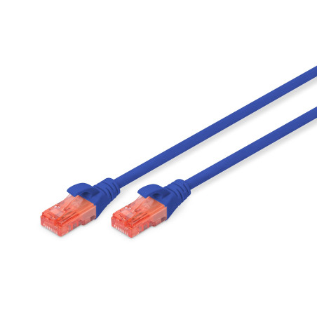 DIGITUS Câble LAN Cat 6-10m - RJ45 Câble réseau - UTP non blindé - Compatible Cat-6A & Cat-5e - Bleu