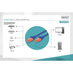 DIGITUS Câble LAN Cat 6-10m - RJ45 Câble réseau - UTP non blindé - Compatible Cat-6A & Cat-5e - Bleu