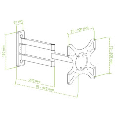 Techly ICA-LCD 2903WH Support Mural métallique pour écran Plat de 75 x 75,100 x 100,200 x 100, 200 x 200 mm Blanc 0-12° 94 cm
