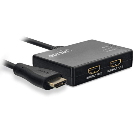 InLine® Répartiteur HDMI 2 Voies 4 K/60 Hz avec câble intégré 0,5 m