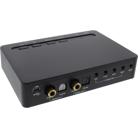 InLine 66670b USB 2.0 Sound Box 7.1 Bit, 48 kHz avec câble Toslink vers Toslink in/Out