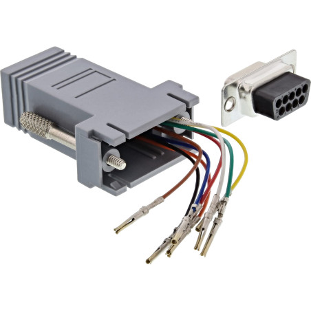 InLine 68889B Adaptateur Sub D 9 Broches vers Prise RJ45