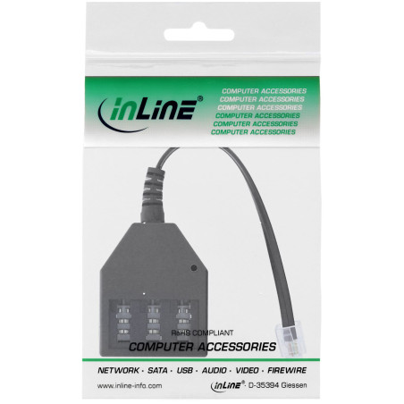 InLine 69942 à RJ11 TAE NFN Noir Câble d'interface et Adaptateur