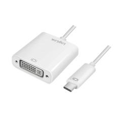 LogiLink UA0245A câble vidéo et Adaptateur 0,14 m DVI USB A Blanc