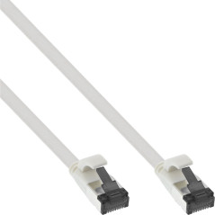 InLine® Câble patch plat U/FTP Cat. 8.1 - TPE sans halogène - Blanc - 7,5 m