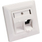InLine 76201R Kit de cadre pour 2 prises RJ45 Bu/LSA Keystone Snap In Blanc RAL9010