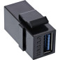 InLine 76202L USB 3.0 Keystone Snap-In Insert USB A Femelle/Femelle Noir InLine 76202L USB 3.0 Keystone Snap-In Insert USB A Femelle/Femelle Noir