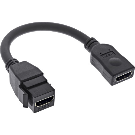 InLine® Câble Adaptateur HDMI Keystone 4K/30Hz HDMI A Femelle/Femelle Noir 0,2m
