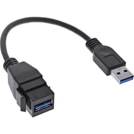 InLine® Câble Adaptateur USB 3.2 Gen1 mâle USB A/Prise Keystone 0,2 m