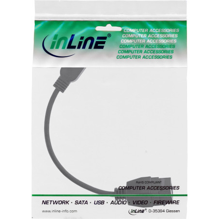InLine® Câble Adaptateur USB 3.2 Gen1 mâle USB A/Prise Keystone 0,2 m