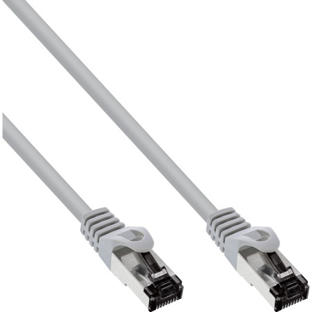 InLine® Câble Patch S/FTP (PiMf), catégorie 8.1, 2000 MHz, sans halogène, cuivre, Gris, 3 m