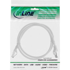 InLine® Câble Patch S/FTP (PiMf), catégorie 8.1, 2000 MHz, sans halogène, cuivre, Gris, 3 m