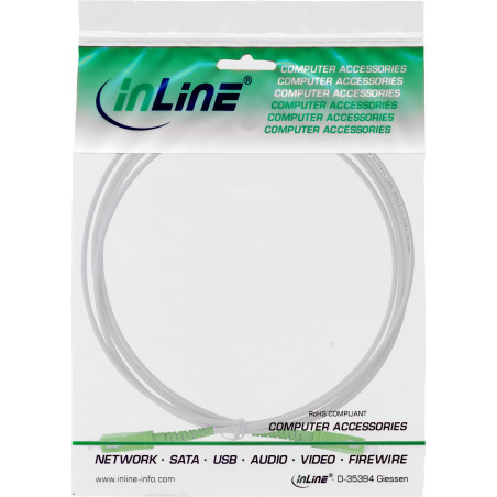 InLine 88355 câble de fibre optique 0,5 m SC/APC OS2 Blanc