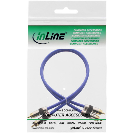 InLine 89702P Câble audio RCA Contacts dorés 2x RCA M/M 2 m