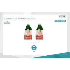 DIGITUS Câble LAN Cat 6-0,25m - 10 pièces - RJ45 Câble réseau - S/FTP Blindé - Compatible Cat 6A & Cat 7 - Vert