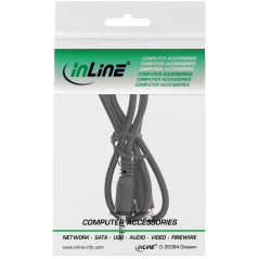 InLine 99303P Câble adaptateur audio fiche stéréo 3,5 mm vers prise encastrable avec filetage 0,6 m