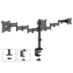 Maclean MC-691 Support de Bureau pour 3 écrans LCD 13"-27" 3x8kg VESA 75x75 100x100 (MC-691)
