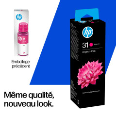HP 31 Bouteille d'encre Magenta, Authentique 70 ml (1VU27AE), Compatible avec HP Smart Tank séries 300, 400, 500, 600, 5100, 600