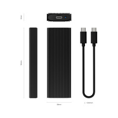 AISENS - ASM2-022B - Boîtier Externe pour M.2 SSD NVME A USB3.2 GEN2, Noir
