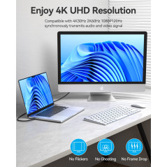 Vention Câble USB C vers HDMI 2 m, 4K@30Hz Adaptateur USB Type C vers HDMI [Compatible Thunderbolt 3] Compatible avec iPad Pro, 