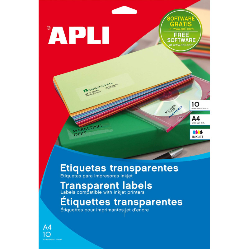 Etiquettes transparentes format 70x37mm par 240