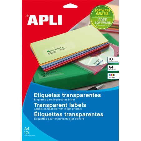 Etiquettes transparentes format 70x37mm par 240
