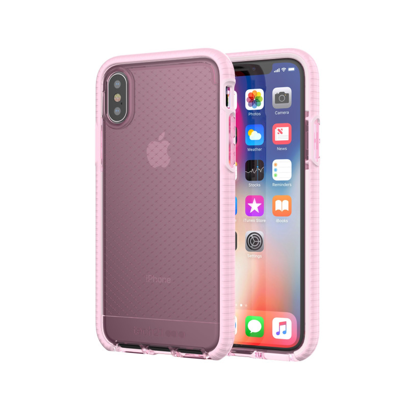 tech21 Evo Check Coque de Protection pour iPhone X/XS Teinte Rose tech21 Evo Check Coque de Protection pour iPhone X/XS Teinte Rose