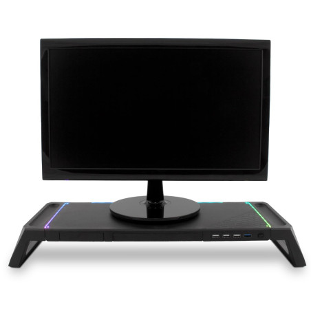 DeepGaming SN06 Support de Moniteur pour Bureau Gaming avec Tiroir de Rangement, Support pour Téléphone Portable, 10 modes d'écl