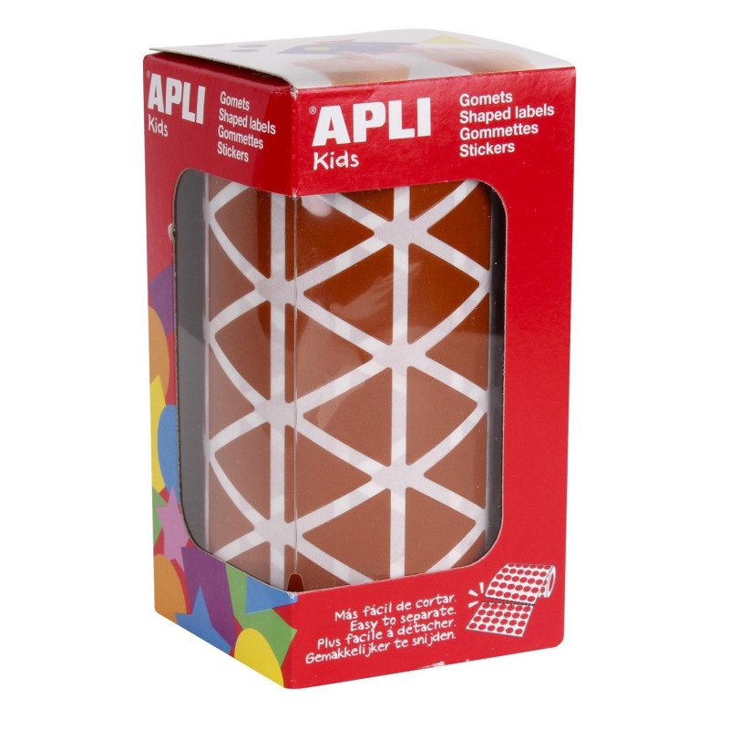 APLI 11496 - Gommettes Triangulaires en rouleau - Couleur : Marron - Dimension : 20mm APLI 11496 - Gommettes Triangulaires en rouleau - Couleur : Marron - Dimension : 20mm