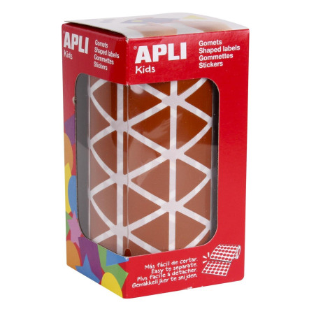 APLI 11496 - Gommettes Triangulaires en rouleau - Couleur : Marron - Dimension : 20mm