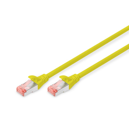 DIGITUS Câble LAN Cat 6-10m - RJ45 Câble réseau - S/FTP blindé - Compatible Cat6A et Cat7 - Jaune