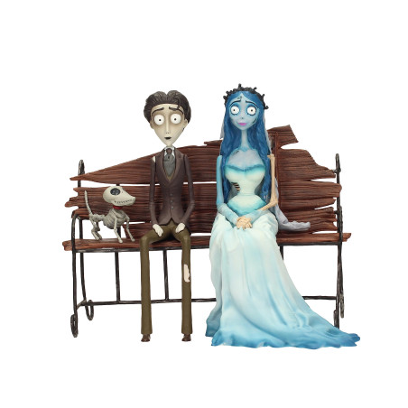 Set Figura Víctor y Emily Sentados en Banco