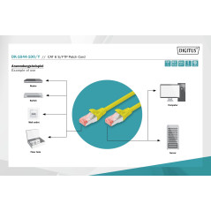 DIGITUS Câble LAN Cat 6-10m - RJ45 Câble réseau - S/FTP blindé - Compatible Cat6A et Cat7 - Jaune