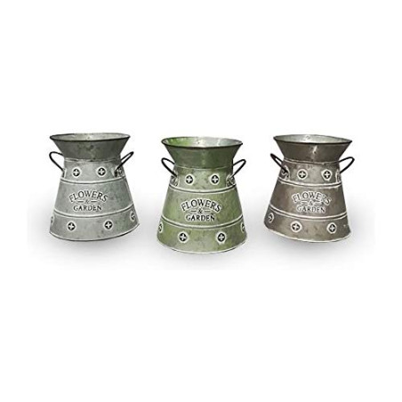 B And B 60995 Pot de fleurs en fer 17 x 18 cm Couleurs assorties