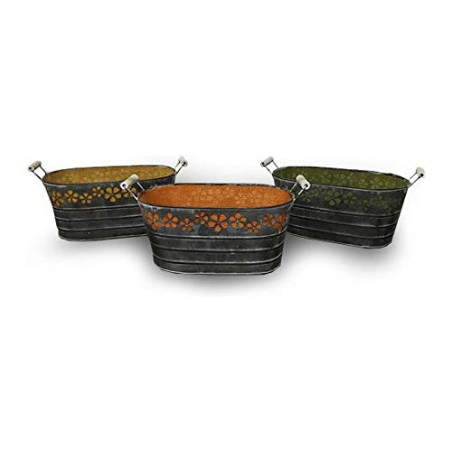 B And B 60871 Pot de fleurs en fer 36 cm Couleurs assorties