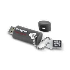 Integral Clé USB 4go Crypto-197 256-Bit 3.0 USB Mémoire Flash Drive cryptée - Certifiée selon la norme FIPS 197, Design étanche 